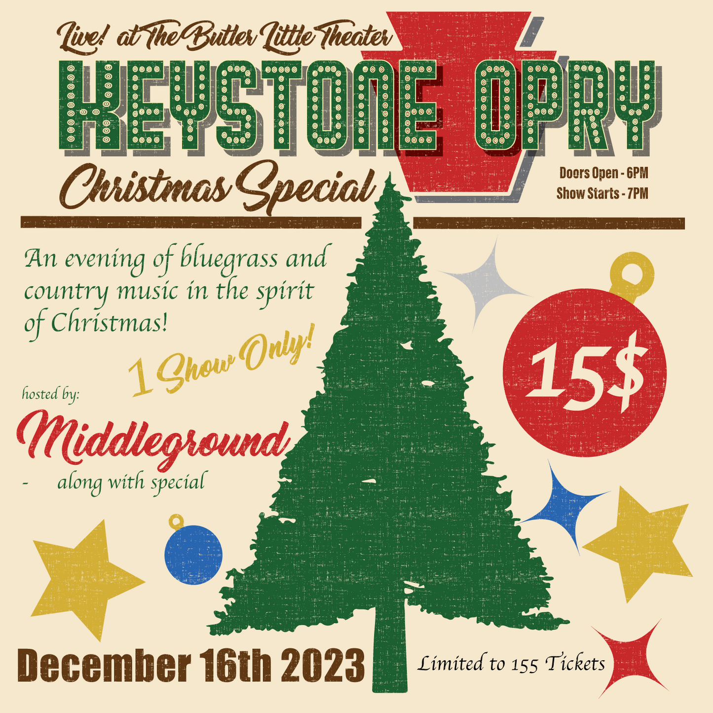 Keystone Opry Christmas Special December 16th 2023 @ 7:00PM